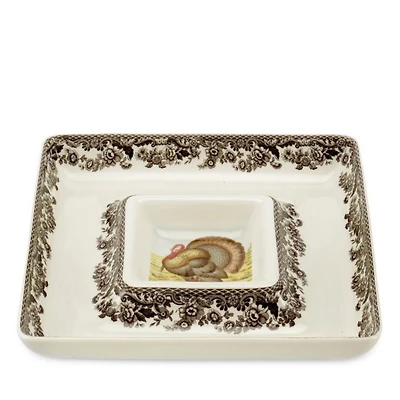 Woodland Turkey Square Chip & Dip Server