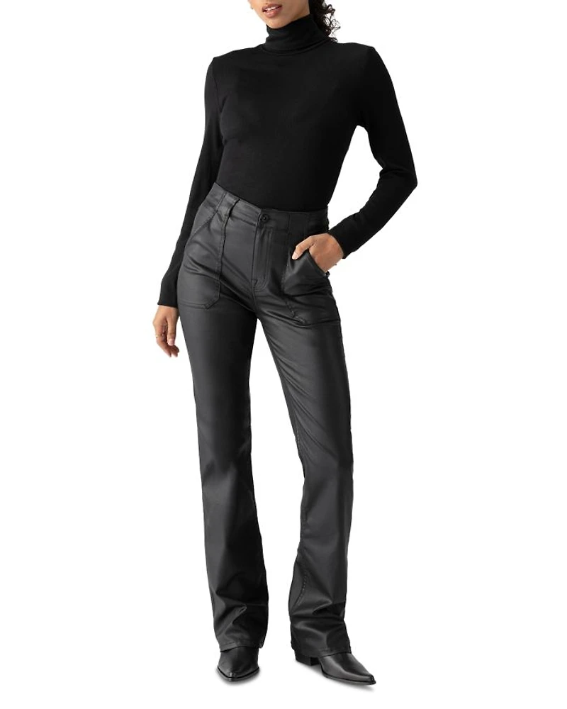 Ribbed Turtleneck Top