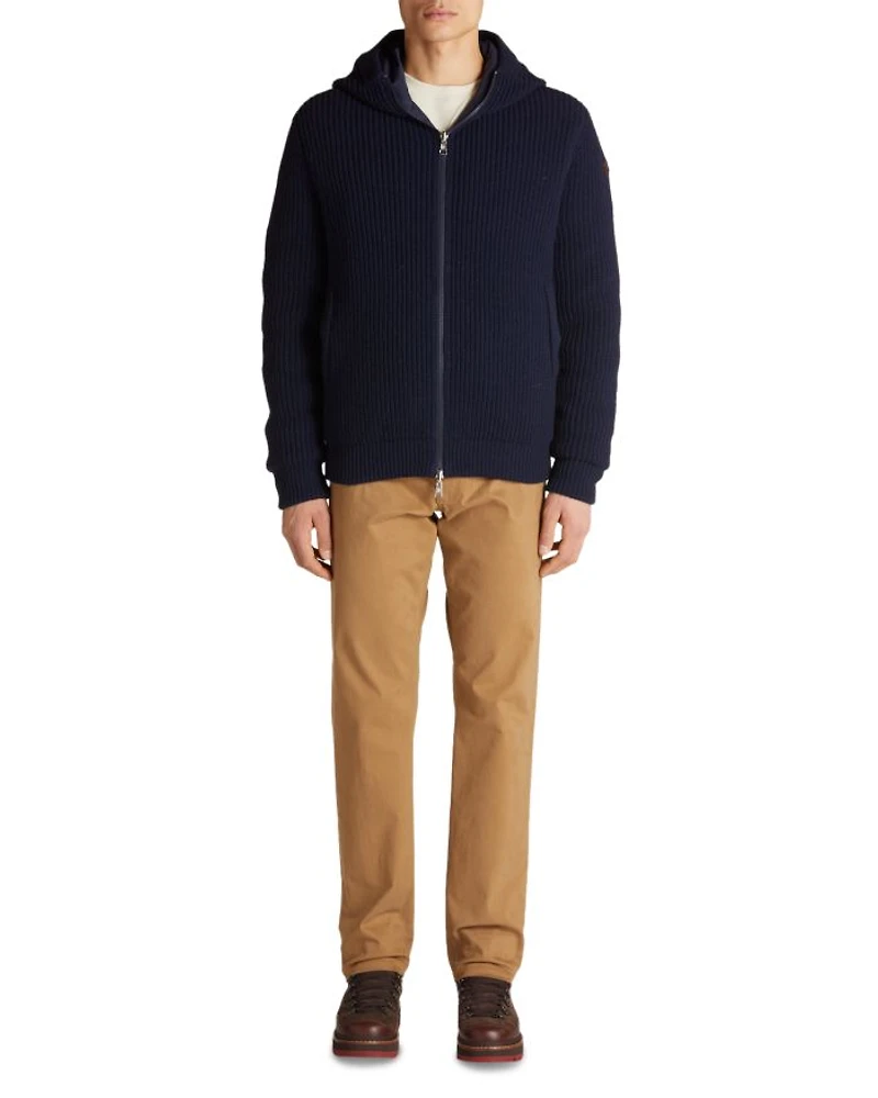 Wool & Cashmere Reversible Full Zip Down Hoodie