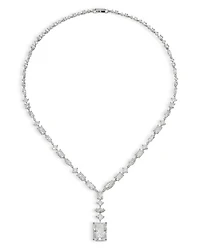 Rare Jewels Cubic Zirconia Statement Necklace Rhodium Plated, 16"
