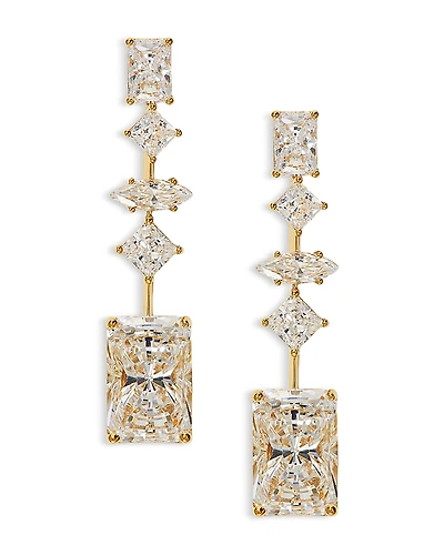 Nadri Rare Jewels Cubic Zirconia Linear Drop Earrings