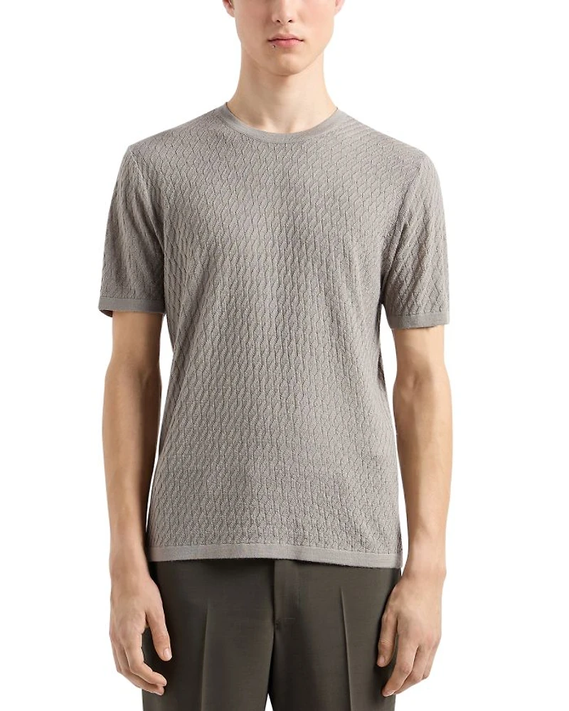 Short Sleeved Jacquard Sweater Tee