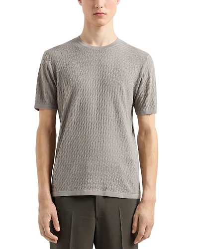 Short Sleeved Jacquard Sweater Tee