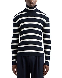 Striped Ribbed Turtleneck Sweater