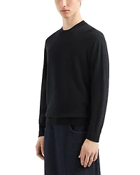 Emporio Armani Virgin Wool Allover Jacquard Chevron Design Sweater