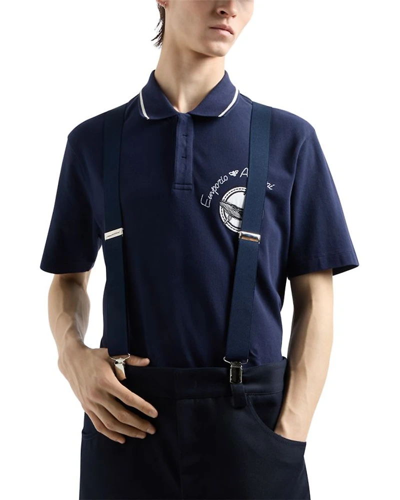 Cotton Piquet Whale & Logo Embroidery Polo