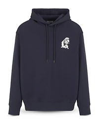 Embroidered Bulldog Hooded Sweatshirt