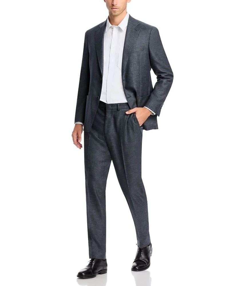 Melange Solid Slim Fit Suit Pants