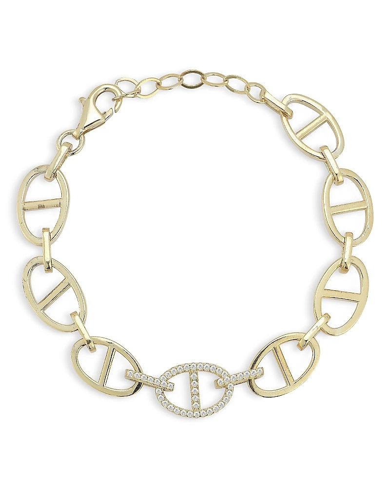 Aqua Pave Mariner Link Bracelet - Exclusive