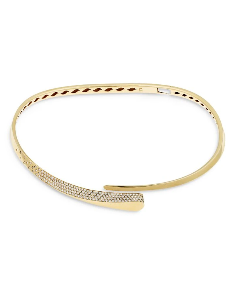 18K Yellow Gold Like Diamond Pavé Choker Necklace - Exclusive, Italy Campaign