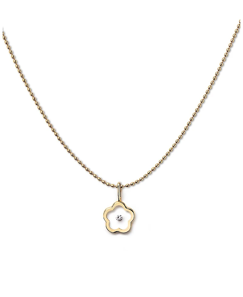 Ana Luisa 10k Flower Floating Lab Grown Diamond Necklace
