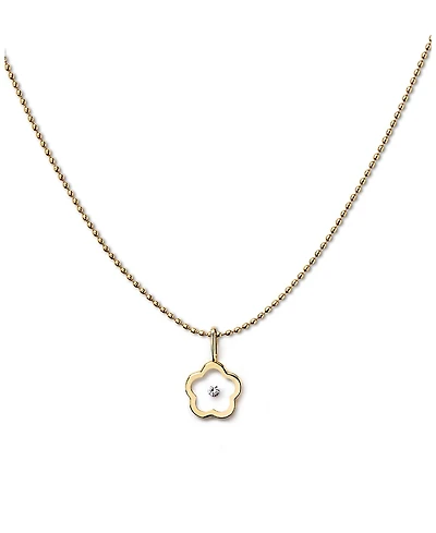 Ana Luisa 10k Flower Floating Lab Grown Diamond Necklace