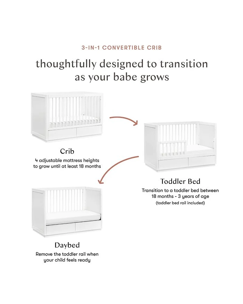 Bento 3 in 1 Convertible Storage Crib