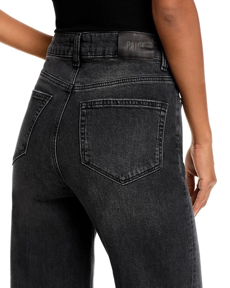 Sasha High Rise Wide Leg Jeans Viper Black Distressed