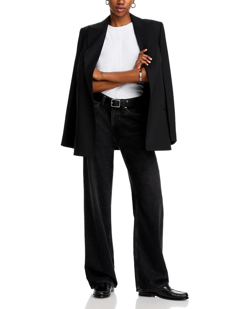 Featherweight Logan High Rise Wide Leg Jeans Jet Black