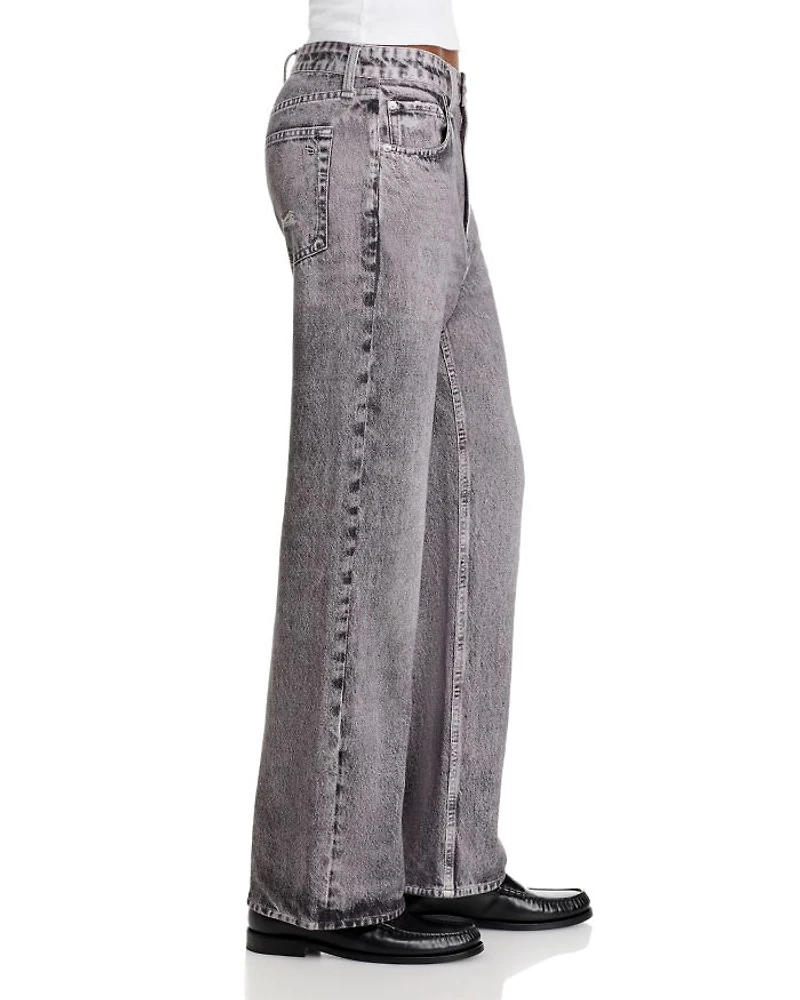 Miramar Shea High Rise Relaxed Cotton Terry Sweatpant Jeans Raven