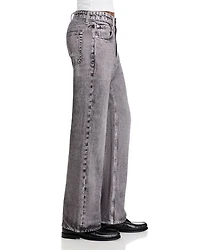Miramar Shea High Rise Relaxed Cotton Terry Sweatpant Jeans Raven