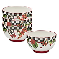 Mackenzie-Childs Deck the Halls Breakfast Bowls, Set of 4