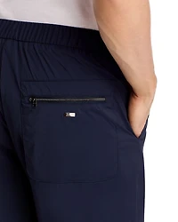 Nylon Stretch Slim Fit Pleated Pants