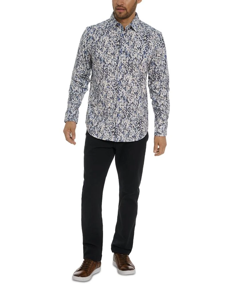 Fragment Button Front Printed Shirt