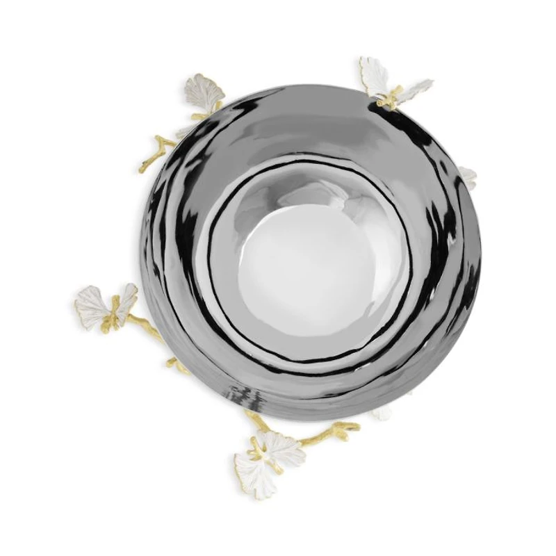 Butterfly Ginkgo Gold Serving Bowl