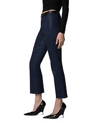 The Callie Coated High Rise Cropped Bootcut Jeans Navy