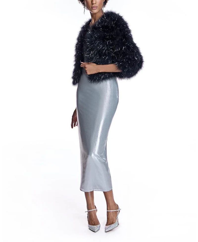 Feather Bolero with Metallic Thread Inserts