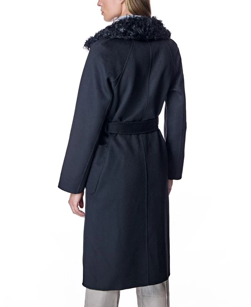 Belted Wool Coat with Collar