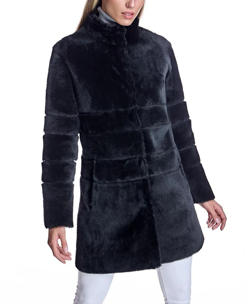 Reversible Seam-Out Shearling Shortcoat