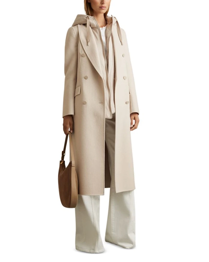 Maeve Wool Blend Double Breasted Blindseam Trench Coat