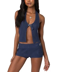 Edikted Weekender Belted Knit Halter Top