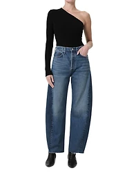Luna High Rise Curved Taper Jeans Split