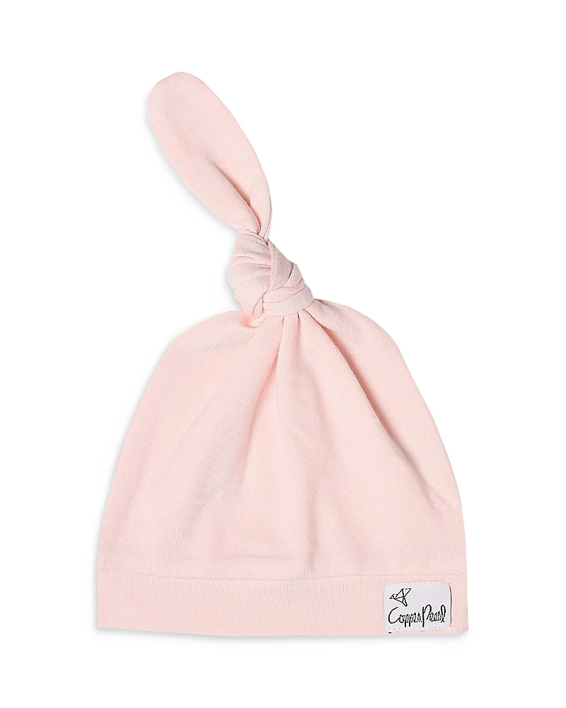 Copper Pearl Blush Top Knot Hat, 0-4 Months