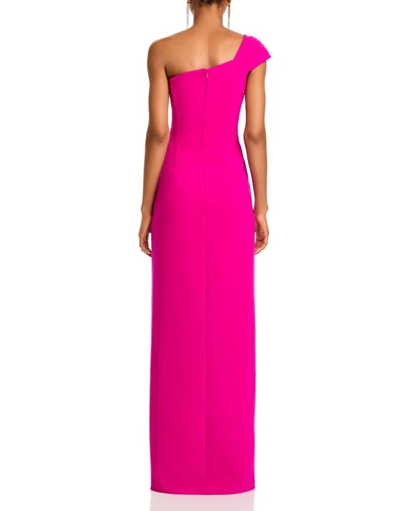 One Shoulder Side Drape Gown