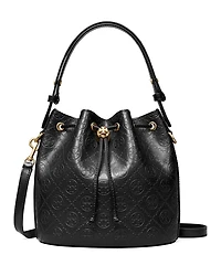 T Monogram Leather Bucket Bag