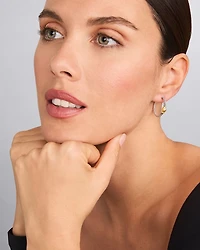 18K Yellow Gold & Sterling Silver Signature Caviar Station Hoop Earrings