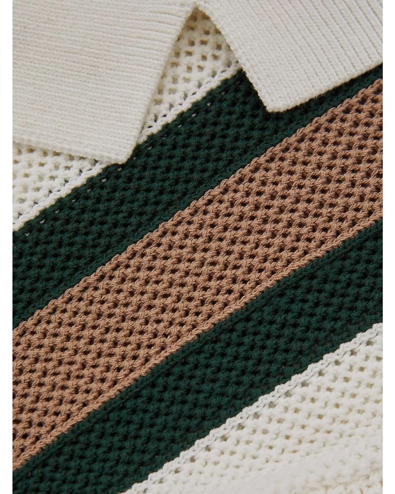 Danube Wide Stripe Button Front Camp Shirt