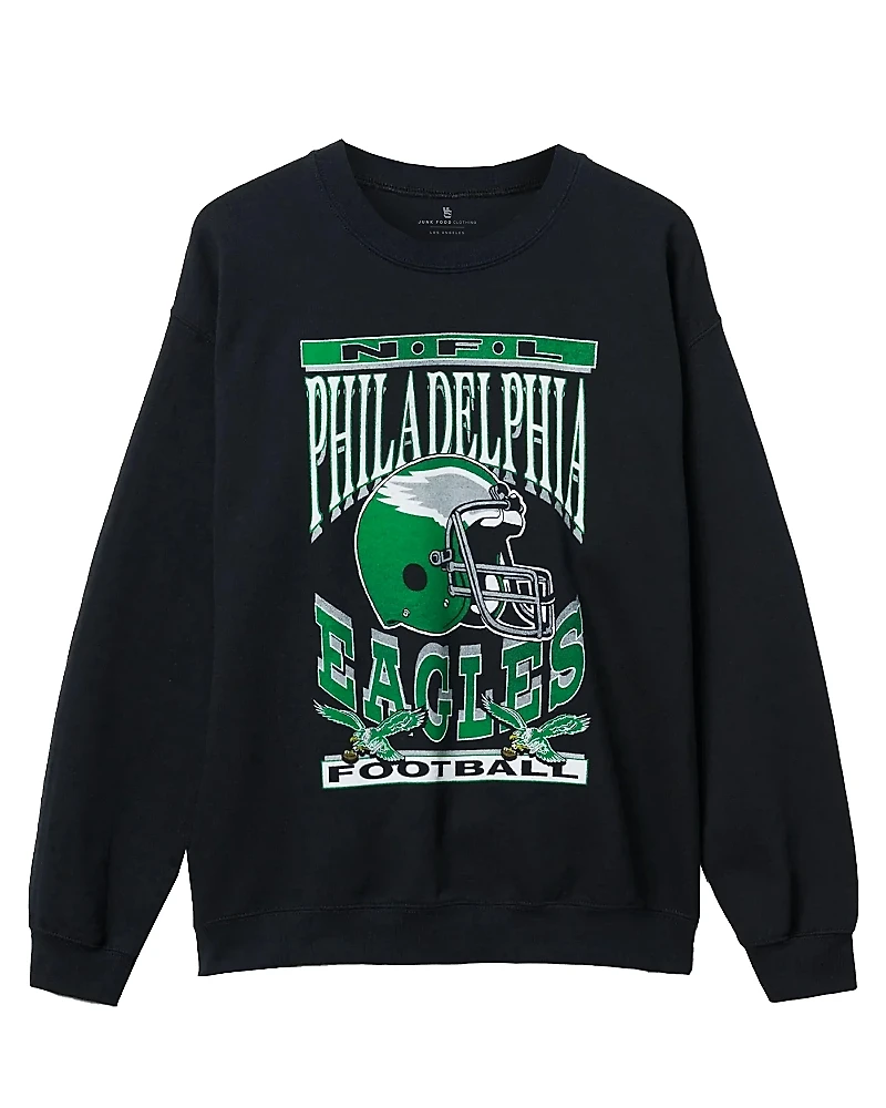 Junk Food Clothing Unisex Nfl Philadelphia Eagles Helmet Flea Market Crew