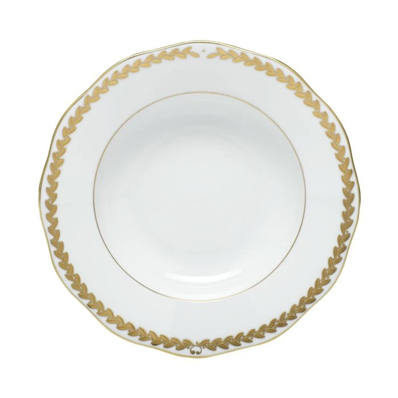 Golden Laurel Rim Soup Plate