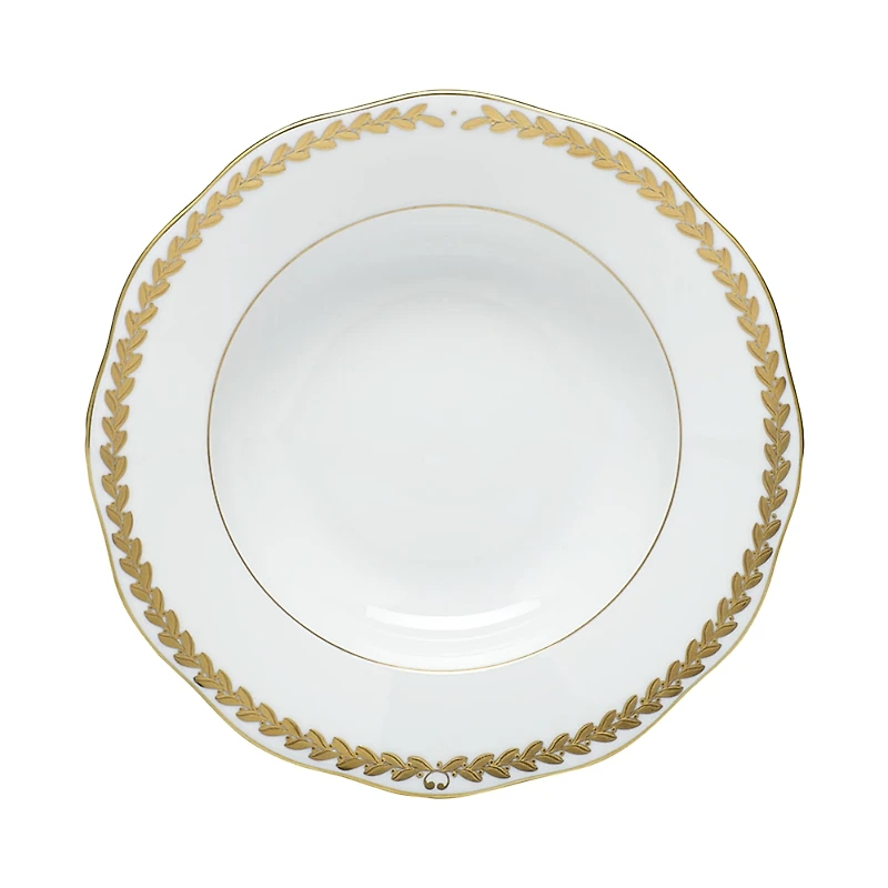 Herend Golden Laurel Rim Soup Plate