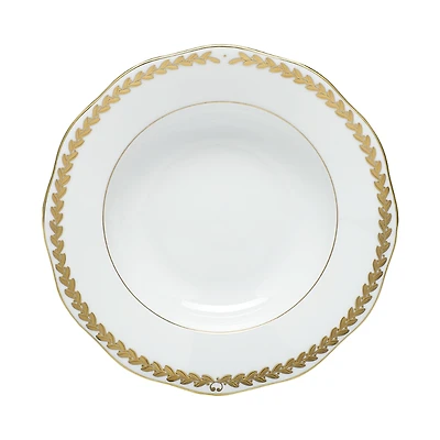 Herend Golden Laurel Rim Soup Plate