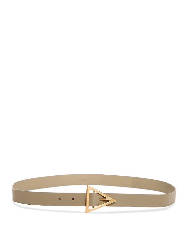 Bottega Veneta Women's Triangle Buckle Leather Belt