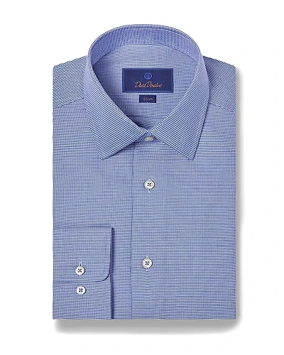 David Donahue Cotton Micro Dobby Slim Fit Dress Shirt
