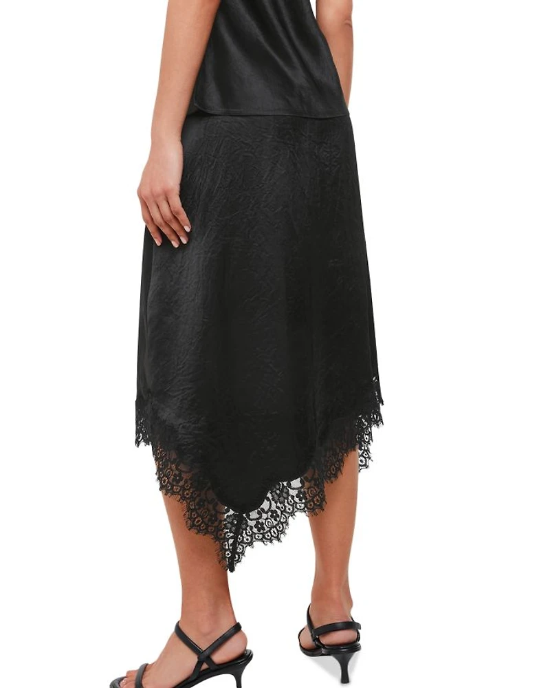 Lace Insert Midi Skirt