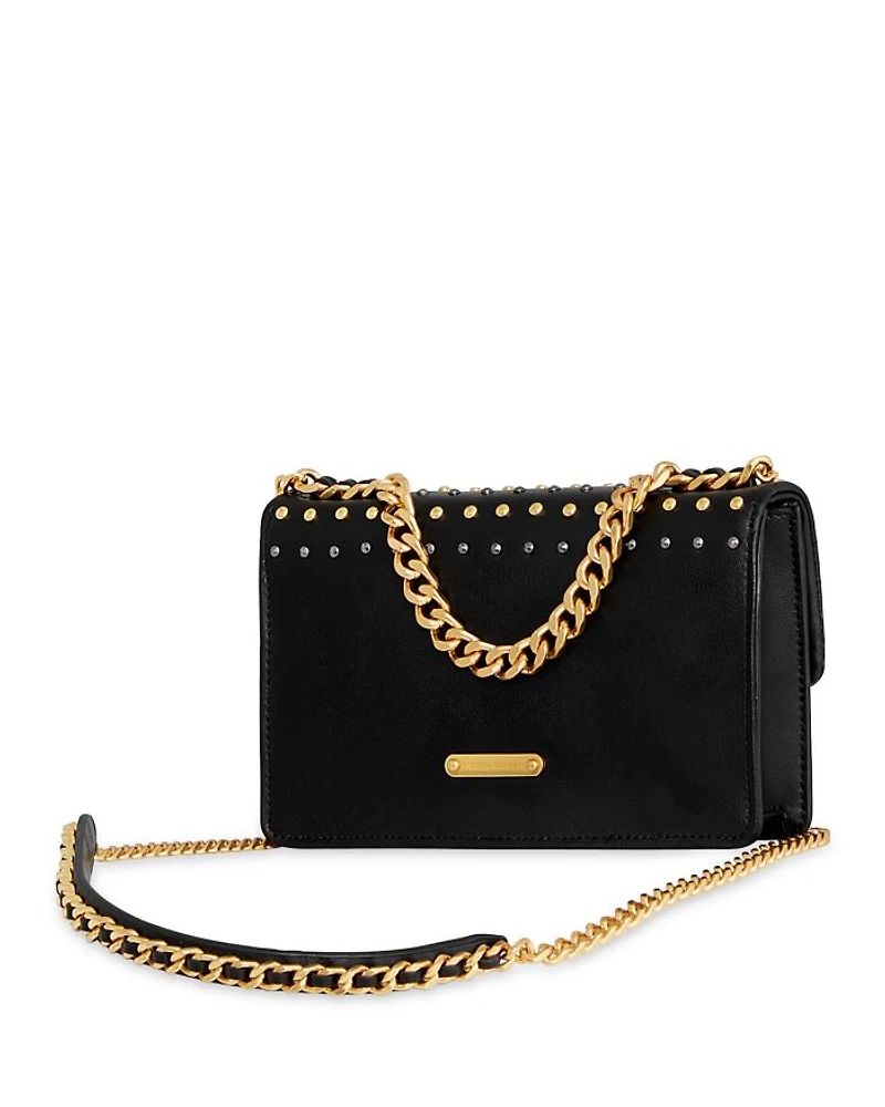 Edie Studded Leather Wallet Crossbody