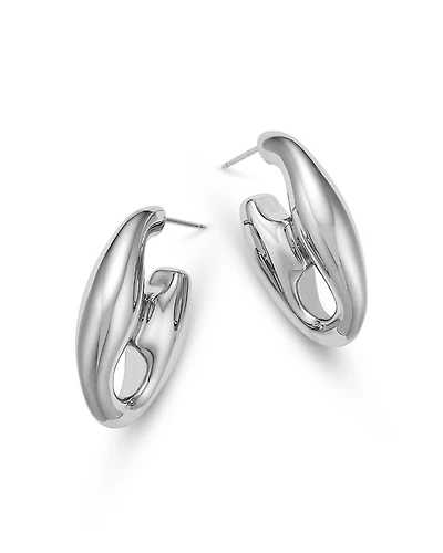 Bloomingdale's Fine Collection Mariner Link Large J Hoop Earrings