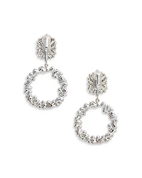 Self-Portrait Crystal Hoop Clip On Earrings