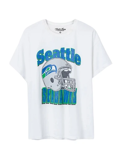 Junk Food Clothing Unisex Nfl Seattle Seahawks Throwback Helmet Flea Market Tee