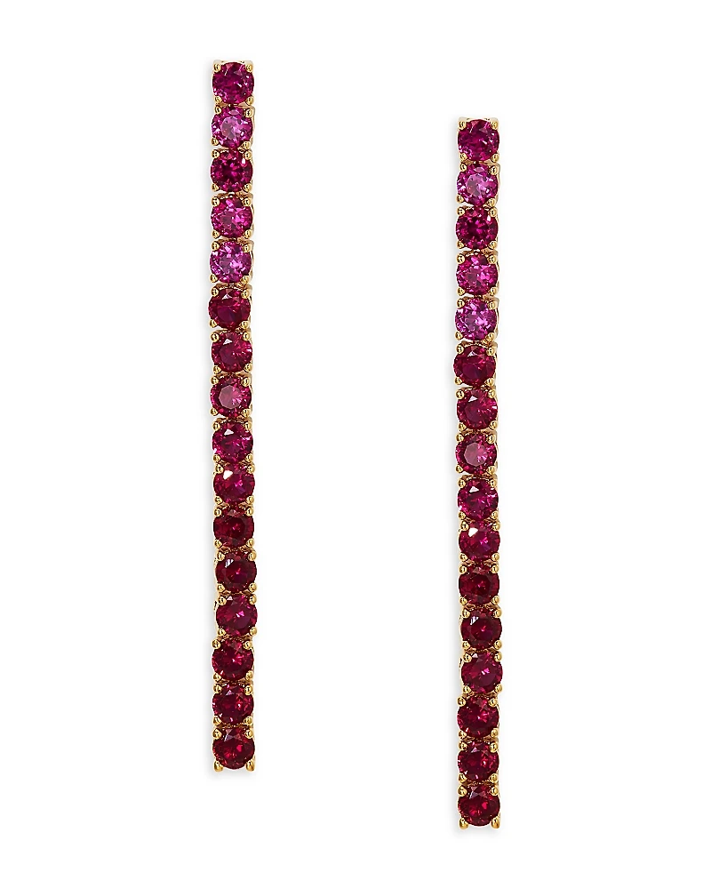Nadri Pink Cubic Zirconia Linear Drop Earrings