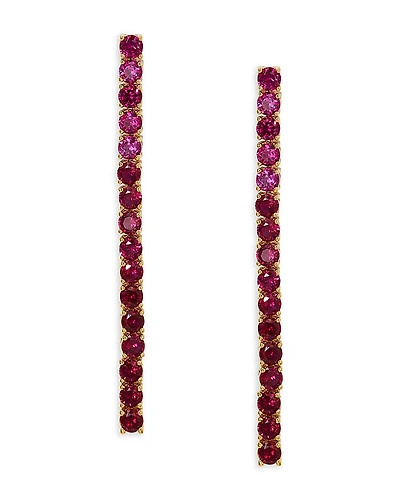 Nadri Pink Cubic Zirconia Linear Drop Earrings